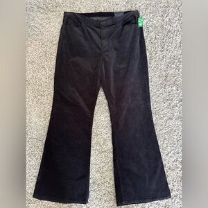 🆕 GAP 20/35R✨ adult plus size 70s Black Flared velour bottoms NWT